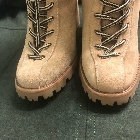 Naina Suede & Faux Shearling Boots Sandstone sz 7 - Picture 7 of 12